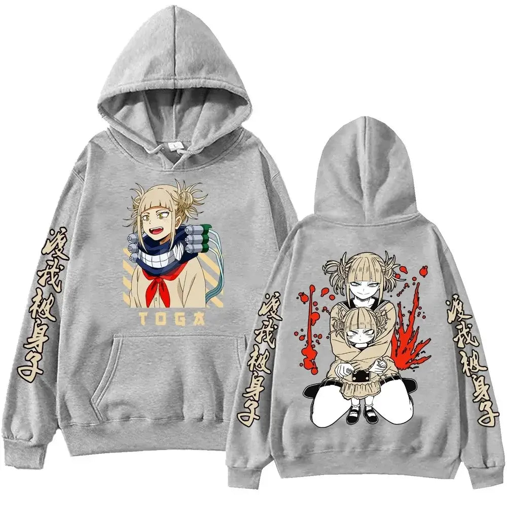 A high-quality Himiko Toga Hoodie featuring a 2026 hip-hop anime design, oversized warm fleece material for men and women.