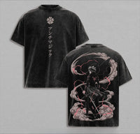 Asta Black Clover Vintage Washed Oversized T-Shirt with anime design, soft cotton, short sleeves, and unique graphic.