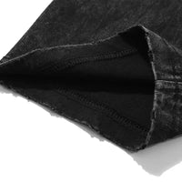 Close-up of Kyoraku Shunsui Bleach Graphic Cotton T-Shirt fabric showcasing soft, textured black cotton.