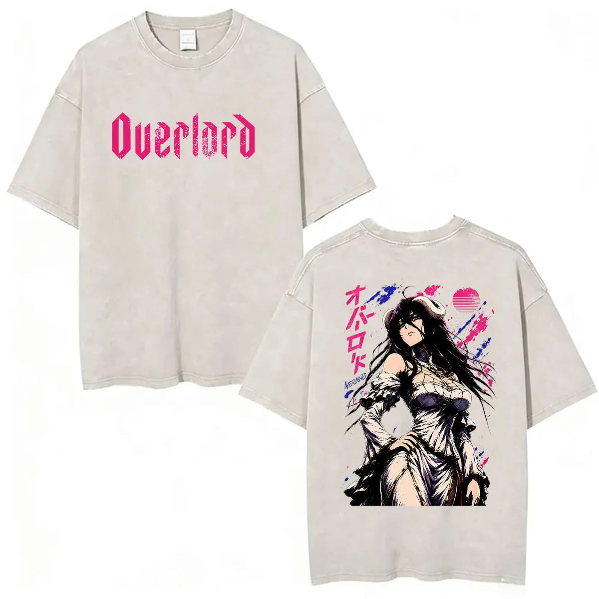 Albedo Overlord Vintage Washed T-Shirt Anime Graphic Tee