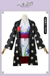 Nico Robin One Piece Cosplay Costume Kimono Dress wig digital print Halloween carnival women