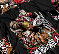Eren Annie Attack on Titan T-Shirt casual manga tee styled with denim for an everyday anime outfit