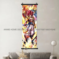 High-definition Dragon Ball Posters hanging scroll wall art featuring Son Goku, Vegeta, and Frieza printed on canvas for home decor.
