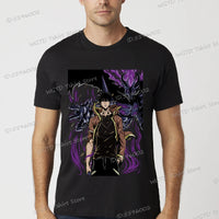 A vintage black Solo Leveling Anime T-Shirt featuring a funny Sung Jinwoo graphic print, available in sizes S to 4XL for men and women.