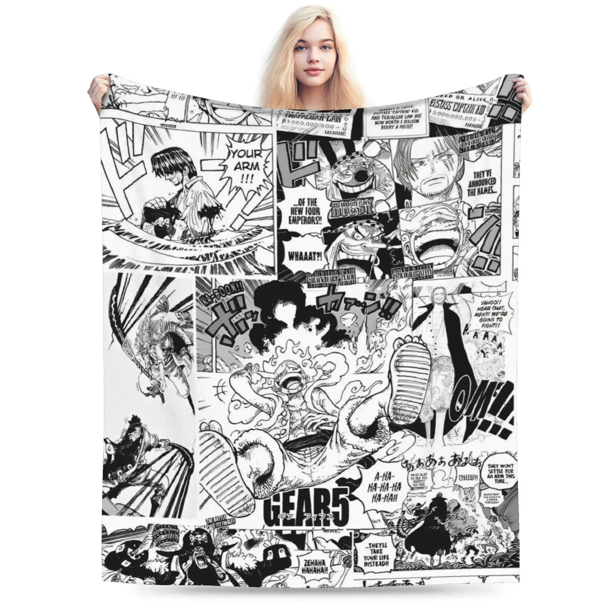 Stay warm with this One Piece Luffy Blanket! 🏴‍☠️ Premium knitted fleece throw for beds and sofas. Soft anime home decor. Shop the trend now!