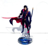 A high-definition 15cm Solo Leveling Acrylic Stand featuring Sung Jinwoo, Sung Jin Ah, and Yoo Jin Ho anime action figures for desk decoration.