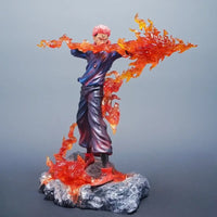 A highly detailed 30cm Ryomen Sukuna Figure made of premium PVC, showcasing the Jujutsu Kaisen King of Curses in a dynamic stance for desktop decoration.