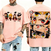 Demon Slayer Y2K Harajuku Anime T-Shirt large size streetwear parent-child summer casual top