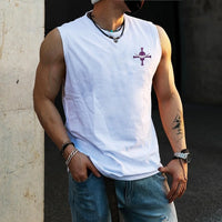 One Piece Whitebeard Pirates Anime Tank Top worn lifestyle shot fitness gym anime sleeveless top