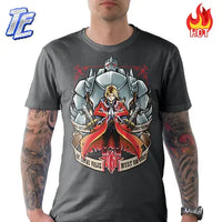 Fullmetal Alchemist Manga T-Shirt oversized cotton anime graphic tee with vintage washed finish short sleeves and relaxed streetwear silhouette