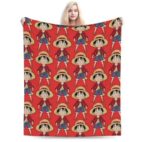 Stay warm with this One Piece Luffy Blanket! 🏴‍☠️ Premium knitted fleece throw for beds and sofas. Soft anime home decor. Shop the trend now!