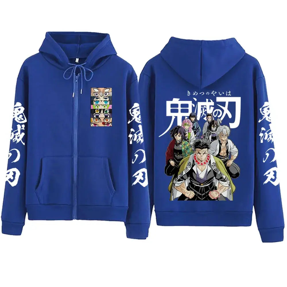Demon Slayer Zipper Hoodie | 2025 Harajuku Streetwear – Infinite