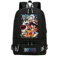 One Piece Anime Polyester School Travel Backpack featuring vibrant artwork and stylish design for teens.