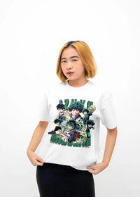 A trendy Midoriya Izuku T-Shirt made of 100% cotton, featuring Fire Style Deku graphic art for unisex Japanese fashion.
