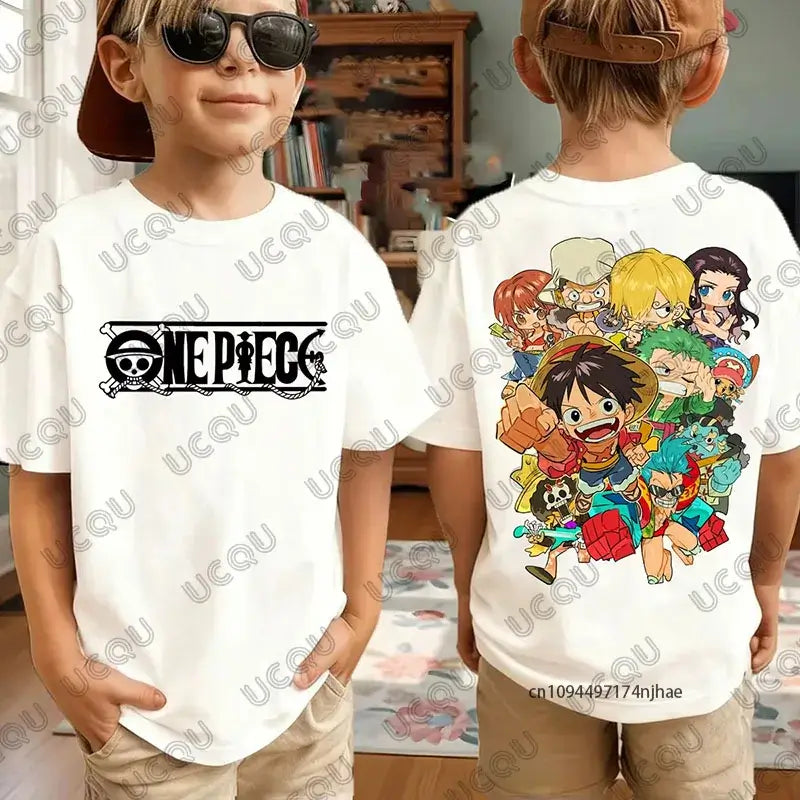 One Piece Anime Luffy T-Shirt Kids Adult Cosplay short sleeve cotton summer tee unisex