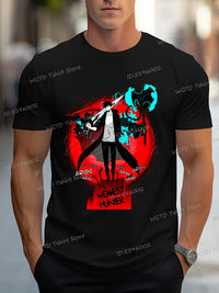 A vintage black Solo Leveling Anime T-Shirt featuring a funny Sung Jinwoo graphic print, available in sizes S to 4XL for men and women.