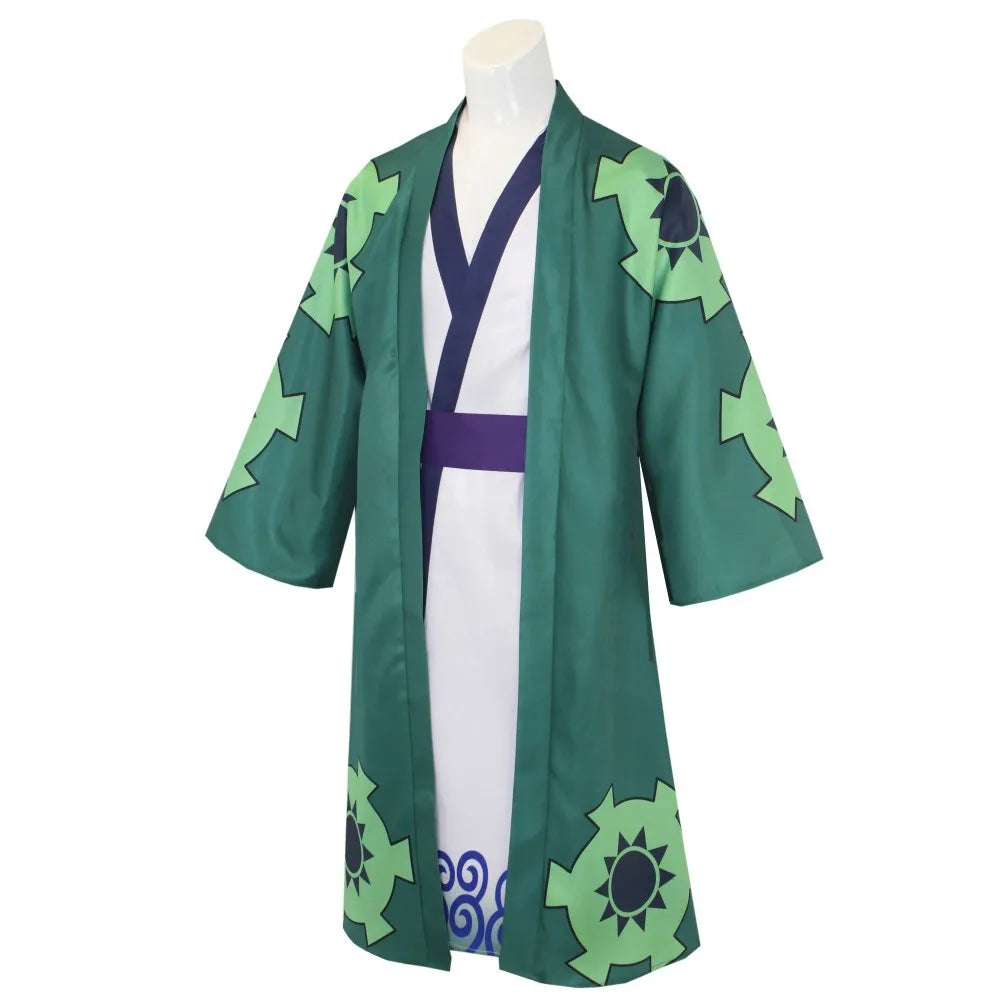 Roronoa Zoro Green Kimono Cosplay Costume | One Piece