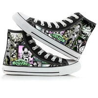 Breathable My Hero Academia Canvas Shoes featuring Izuku Midoriya anime art, designed as comfortable high-top student sneakers.