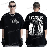 A high-quality 100% cotton Solo Leveling T-shirt for men with a cool Sung Jin-woo short sleeve tee design.