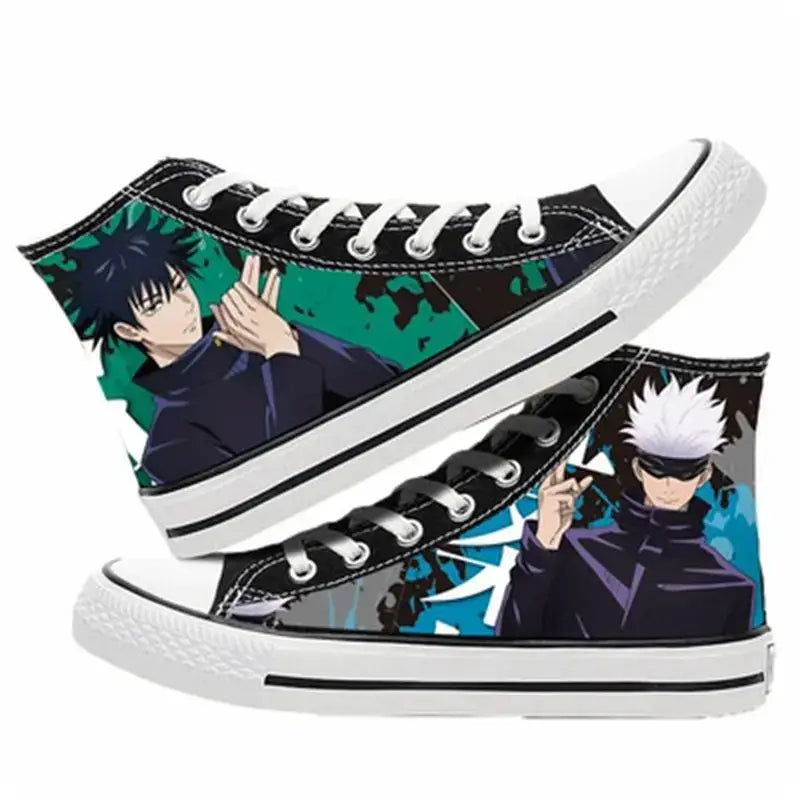 Breathable My Hero Academia Canvas Shoes featuring Izuku Midoriya anime art, designed as comfortable high-top student sneakers.