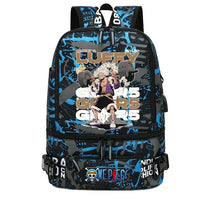 One Piece Anime Polyester School Travel Backpack featuring vibrant artwork and stylish design for teens.