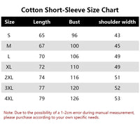 Itachi Uchiha Crow Washed T-Shirt featuring a striking design of Itachi against a red background. Cotton short-sleeve size chart displaying measurements for various sizes, including S, M, L, XL, 2XL, 3XL, and 4XL.