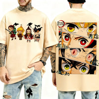 Demon Slayer Y2K Harajuku Anime T-Shirt large size streetwear parent-child summer casual top