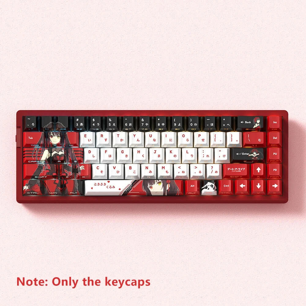 Cherry Profile Anime Japanese PBT Keycaps Side-Engraved five-sided heat transfer 74 129 key set