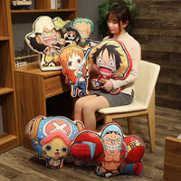 One Piece Kawaii Pillow Doll anime plush cushion featuring Luffy Zoro Sanji Chopper and Usopp soft stuffed toy gift