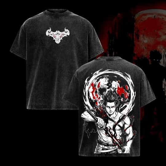 Yami Sukehiro Black Clover Washed T-Shirt Oversized Tee