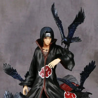 Close-up of Uchiha Itachi PVC Action Figure face and Akatsuki cloak detail 25CM Naruto figure