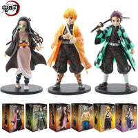 High-quality Demon Slayer Figures featuring Tanjiro Kamado, Nezuko, Zenitsu, and Inosuke in dynamic action poses for anime collection.