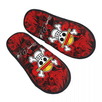 One Piece Luffy Memory Foam House Slippers cozy winter cotton non-skid bedroom slides anime gift