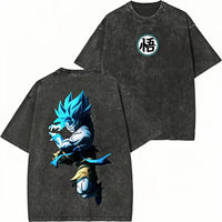 Dragon Ball Goku Majin Buu Washed Graphic T-Shirt flat lay washed graphic Y2K unisex summer