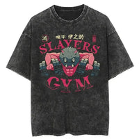 Acid Washed TShirt Streetwear Oversized Anime Graphic Tee