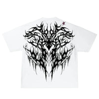 Oversized Cotton Tee Skull Print Unisex Streetwear Gym Top
