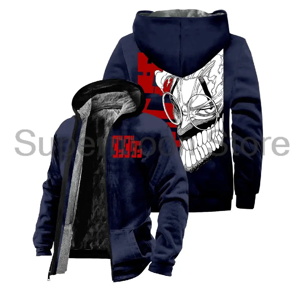 Dandadan Okarun Anime Harajuku Zip Hoodie streetwear winter jacket parka men women long sleeve