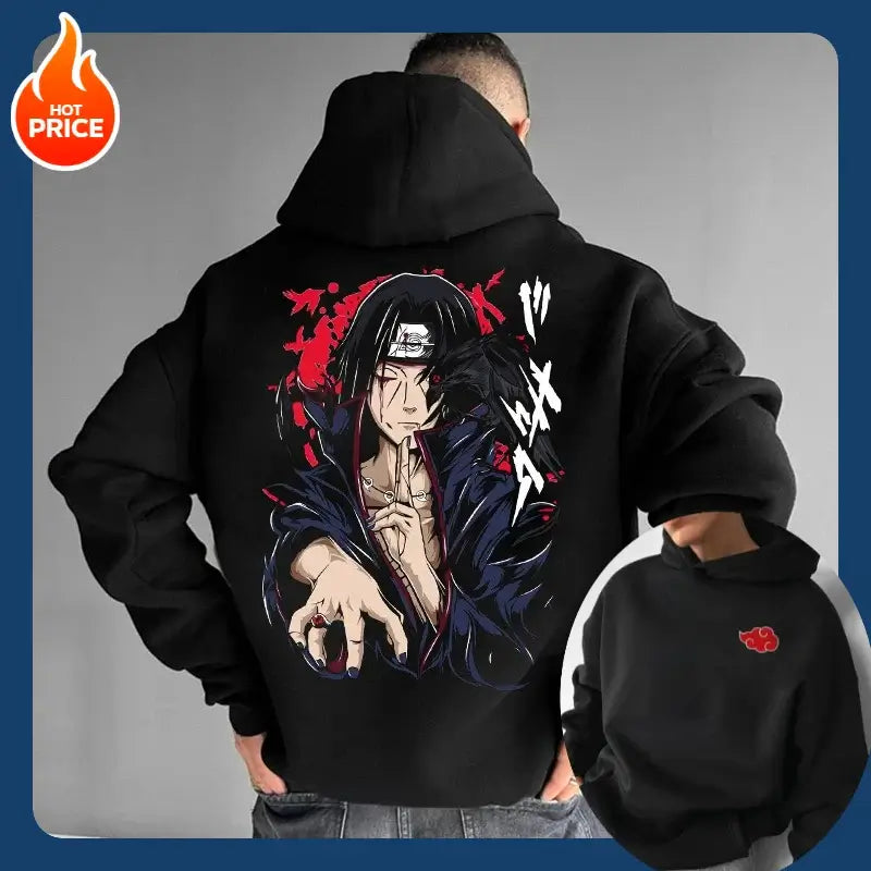 Naruto Sasuke Pure Cotton Anime Loose Hoodie Bandai 2026 unisex autumn winter fashion sweater