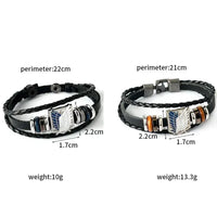 Anime Woven Cowhide Bracelet multilayer buckle ring inspired by One Piece Naruto and Attack on Titan birthday gift accessory