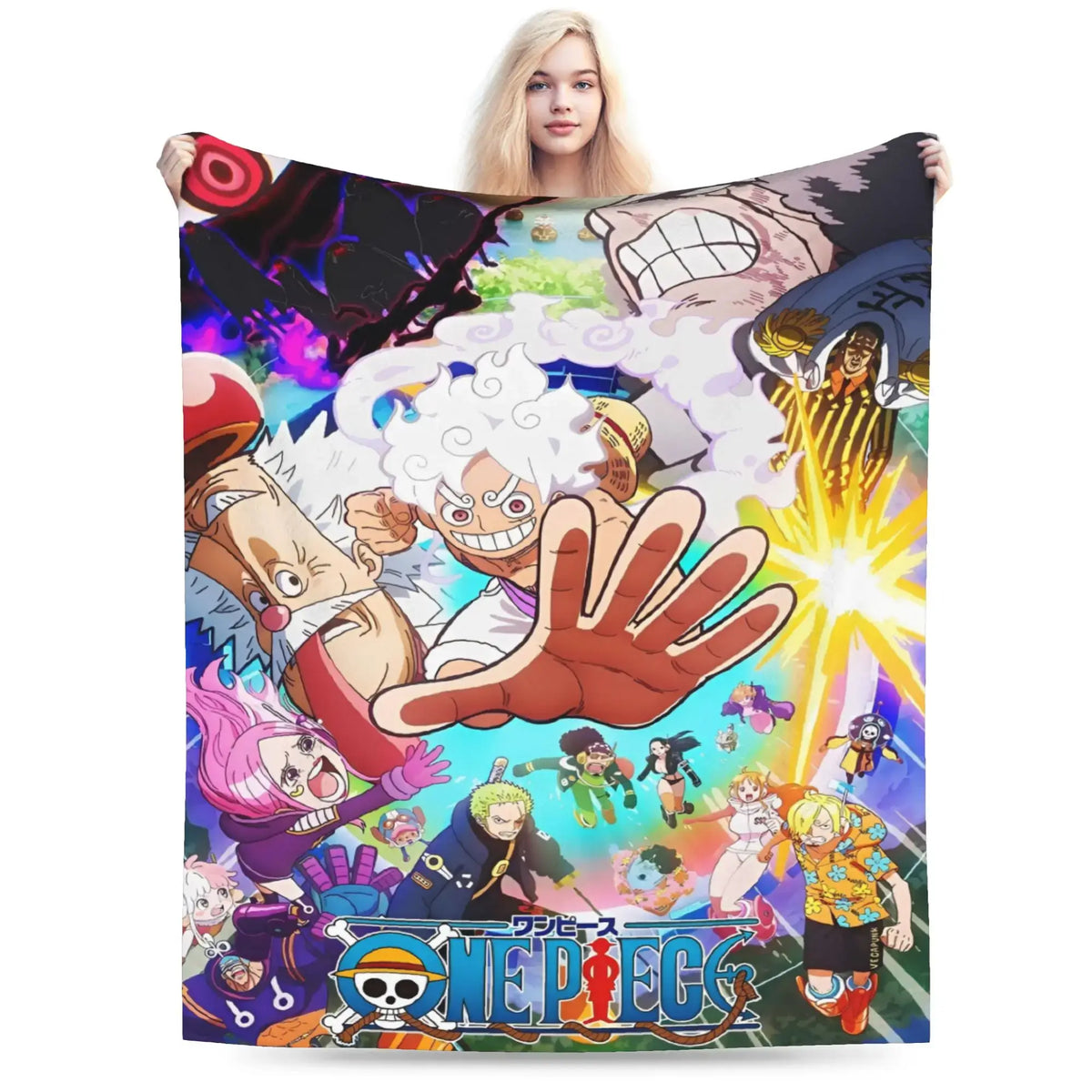 Stay warm with this One Piece Luffy Blanket! 🏴‍☠️ Premium knitted fleece throw for beds and sofas. Soft anime home decor. Shop the trend now!