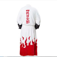Naruto Akatsuki Robe featuring Itachi Uchiha design with red flames, perfect for cozy winter wear.