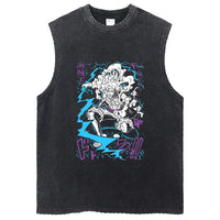One Piece Vintage Washed Graphic Tank Top | Cotton Streetwear