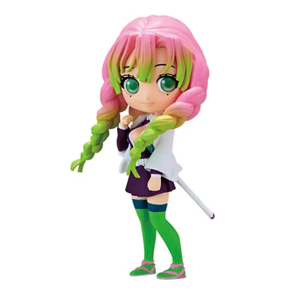 A 15cm kawaii Qposket Demon Slayer Figure made of PVC, featuring characters like Nezuko, Tanjiro, and Rengoku for anime collection.