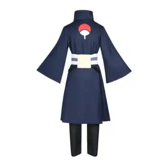 Uchiha Obito Cosplay Costume Set featuring a polyester top and pants, ideal for conventions and Halloween festivities.