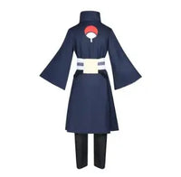 Uchiha Obito Cosplay Costume Set featuring a polyester top and pants, ideal for conventions and Halloween festivities.