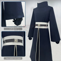 Uchiha Obito Cosplay Costume Set showcasing cuff details and faux leather belt design, perfect for conventions and cosplay.
