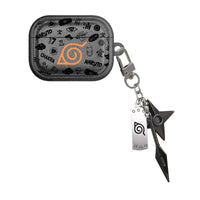 Naruto Akatsuki AirPods Case Shuriken Pendant hard plastic protective cover with Akatsuki cloud logo reflective anti-scratch fits AirPods 1 2 3 4 Pro Pro2