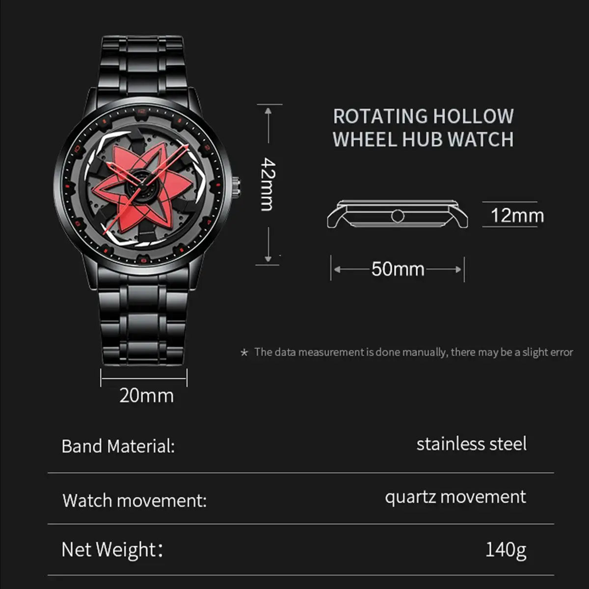 VA VA VOOM Racing Series Watch creative spinning dial stainless steel waterproof sports quartz watch for men