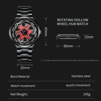VA VA VOOM Racing Series Watch creative spinning dial stainless steel waterproof sports quartz watch for men