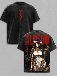 Albedo Overlord Vintage Washed T-Shirt | Harajuku Streetwear